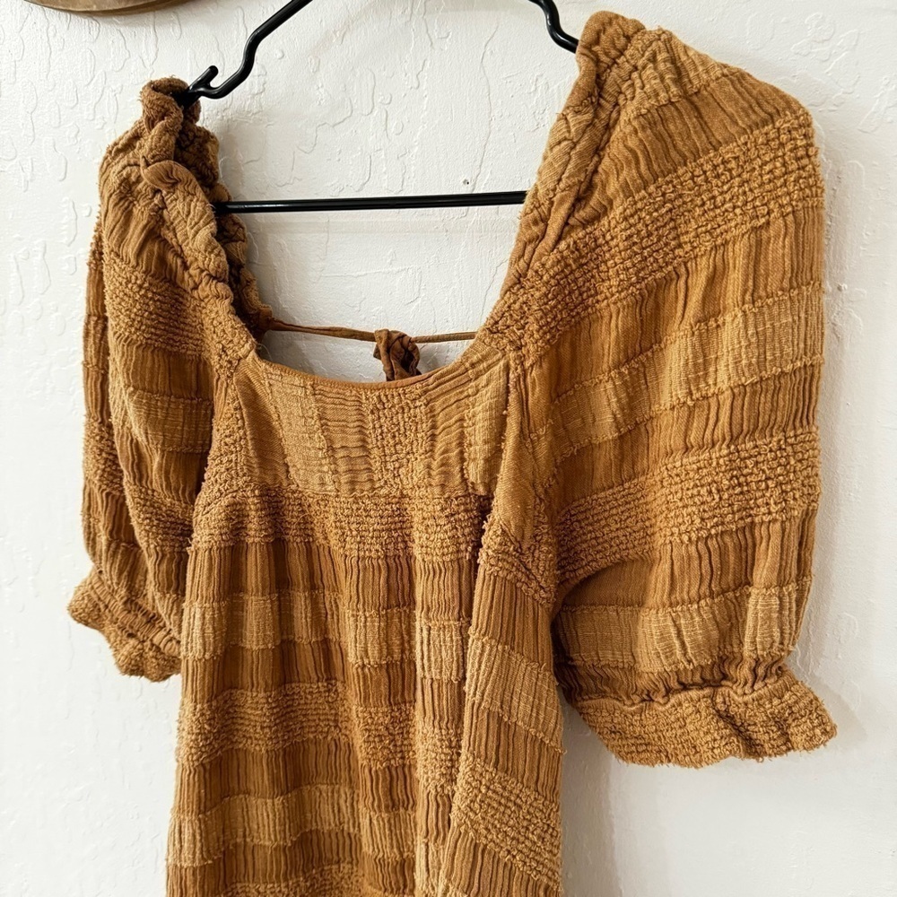 Free People Bask in the Sun Tunic Babydoll Textures Open Back Dress XS - Picture 3 of 14